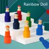 Jouets d'intelligence Montessori bébé en bois arc-en-ciel Puzzle Art tri des couleurs jeux assortis éducatifs pour tout-petits entraînement de motricité fine Y Dhmrv