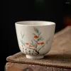 Cups Saucers 1pcs Ceramic Tea Cup Plant Ash Bowl Chinese Style Household Porcelain Afternoon Espresso Pottery Coffee