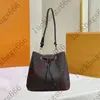 Designers de alta qualidade saco NEONOE Bucket Bag Bolsas de Ombro Flor Bolsas Mulheres Tote Marca Carta Genuína Bolsas Crossbody Bag M44016 Dhgate Bags