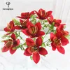 10pcs / bouquet Artificial Orchid Flore White Silk Fake Orchid Fr DIY Wedding Back Road Home Desk Vaso Accories Faux Flores f7bN #