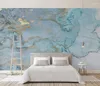 Fonds d'écran CJSIR personnalisé grandes peintures murales bleu dorure Texture 3D papier peint pour salon Po Mural papier peint TV toile de fond chambre décor