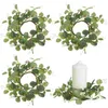 Decoratieve bloemen 4 pc's eucalyptus krans tafel kerstboomringen voor veerpilaar kransen