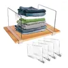 Küchenaufbewahrung, 4 Stück, transparente Regalteiler für Organisation, Acryl, Schranktrenner, vertikale Regale, Organizer, Schlafzimmer, Büro