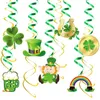 Décoration de fête de la Saint-Patrick, breloque en spirale, Festival irlandais, chapeau vert, trèfle, pendentif en PVC A