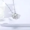 Chaînes accessoires de produits pendentif couleur argent pur incrusté de Zircon collier Rose saint valentin pour envoyer un cadeau à sa petite amie