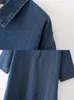 Stora kvinnor 2022 Summer denim Cott Blue Dr Half Sleeve Loose Mid Length T-shirt split plus size kjol 2xl 3xl 4xl 5xl h9g7#