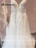 Correos de espagueti Boda de encaje vintage DR With V Skinline Bride Dr Tulle Beach Vestido de novia Trouwjurk Lakshmigown 28ag#