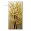 Buona fortuna Tree Feng shui dipinto di fiore olio dipinto paesaggio fiore fortunato grande golden muro di tela appeso di tela dipinto di pittura piante decorazioni