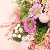 Guirlande de fleurs décoratives 30x28cm, marguerite de printemps, œuf de pâques, ornements de porte artificiels, couronne de cœur rose, lierre