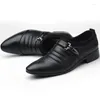 Kleidschuhe Wnfsy Herren Leder Klassisch Anti-Rutsch für Plus Size Point Toe Business Casual Formal Hochzeit