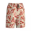 Herren-Shorts für Herren, Board Red Lobsters, Y2K-Retro-Badehose, Küstenkoralle, schnell trocknend, Sport, große Größe, kurze Hose