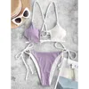 Damen-Bademode, Damen-Badeanzug, Bikini, hohe Taille, zweiteiliges Set, Push-Cut, gestreift, Badebekleidung, Badeanzug, Schwimmen, Tankinis