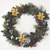 Dekorative Blumen, künstliche Weihnachten, Gold, Rot, Simulationsblume, Partyzubehör mit funkelndem Pulver, Weihnachtsbaumschmuck