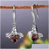 Dangle Lustre 925 Sier Couleur Cristal Petites Abeilles Boucles D'oreilles Mode Femme Champagne Cristaux Style Animal Boucle D'oreille Bijoux En Gros Dh5NE