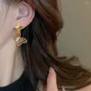 Orecchini pendenti Retro Semplice Farfalla Stile Cinese Imitato Bowlder Vintage Elegante Cheongsam Ear Stud