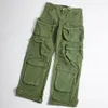 Calças jeans para homens mulheres calças de corrida lavadas 2024ss azul verde