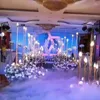 Portacandele 4 pezzi 10 teste Decorazioni per matrimoni dorati Guida stradale Reed Light Acrilico trasparente Candeliere Centrotavola per feste a casa