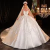 Modest Oansatz Lg Sleeve Braut Dr Sparkly Pailletten Brautkleid Luxus Satin Ballkleid Lg Braut Robe Vestido De Novia r0Vg #