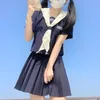 JK Japanese College Style Sailor Costume Women Sexig skjorta veckad kjol japansk skoluniform Jk Uniform Girl S-xxl M2VL#