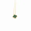 Designer merk hoge versie van glod klaver ketting voor vrouwen 18k single flower dubbelzijdig natuurlijk agaat fritillaria volledige diamant lucky hanger