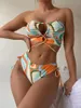 Women's Swimwear Hollow Out Bodice Multicolor Two Piece Bikini Set Swimsuit Women Beach Style 2024 Bathing Suit