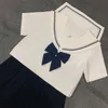 japońskie koreańskie mundury szkolne dziewczęta JK mundure lg/krótkie rękawe Suior High School Sailor Navy Cosplay Cosplay G2my#