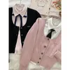 Printemps 2024 Japonais Coréen Uniforme Pull Cardigan Rose Sweet Girls Quotidien Casual JK Uniforme Pull Court Manteau Slim Taille Top Y6OZ #