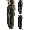 Pantalon Femme Femmes Casual Cargo Adultes Lâche Couleur Solide Pantalon à glissière avec poches Kaki Noir Vert Gris