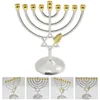 Candle Holders Christmas Dining Table Decor Base Vertical Jewish Year Holder Metal Desktop Candlestick Hanukkah Tabletop Ornament