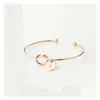 Cuff Sier Gol Moda Jóias Atada Pulseiras Selvagem Três-Cor 26 Letras Combinação Pulseira Atacado Nó Bangle Drop Delivery Dhshw