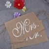 Party Decoration Mr & Mrs Burlap Chair Banner Set Sign Garland Rustic Wedding Po Background Backdrop