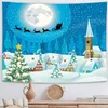 Tapestries Christmas Series Elk Snow Wall Hanging 3D Pattern Printing Polyester Blankets For Beach Towel Shawl Picnic