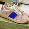 Screeler Sneakers Designer dla kobiet -trener damskiej marki trampki w paski mody retro brudne skórzane męskie wysokiej jakości