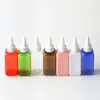 Storage Bottles 50pcs 50ml Empty Square Twist Cap PET Refillable Plastic Containers With Pointed Mouth Mini Size Cosmetic Packaging