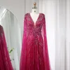 shar Said Luxo Dubai Sage Green Evening Dres com Cape Fuchsia Crystal Gold Elegante Mulheres Casamento Formal Party Gown SS399 11qs #