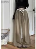女性のジーンズドゥオモフ園アメリカンレトロ特大のハイウエスト女性用カジュアルY2Kワイドレッグヒップホップスタイルデニムズボンパンツ