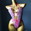 Roupa de banho feminina 2019 venus férias diamante maiô push on maiô sexy feminino biquini strass maiô praia terno j240330