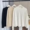 100kg Autumn And Winter Fi Temperament Fleece Lining Warm T-Shirt Plus Size Women's Basic Stand Collar Lace Tops r5rk#