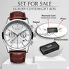 Lige Top Luxury Fashion Leather Strap Quartz Men Watches Casual Date Business男性腕時計