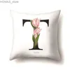 Pillow Creative 26 Flower Letter Cover Wedding Party Decoration Sofa Car Art Ornament Home Cushion Y240401