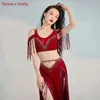 Belly Dance Profial Costumes Zestaw Kobieta Świeciowa odzież Krótkie rękawy TOP+LG SPIRT 2PCS Oriental Dance Wear 77S1#