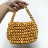 Nuevo bolso tejido de satén Ne Mini hecho en casa DIY bolso de mano con nudo de lujo elegante señora Dr Bag fiesta cena de noche d2CR #