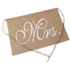 Party Decoration Mr & Mrs Burlap Chair Banner Set Sign Garland Rustic Wedding Po Background Backdrop