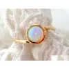 Cluster-Ringe Milangirl Einfacher weißer Opal-Inlaid-Interlaced-Ring Exquisiter Schmuck Hochzeit Drop-Lieferung Dhacp