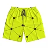 Herr shorts baddräkter nordiska kort sommaren gul kub geometri casual short byxor man design springa bekväma strandstammar