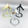 Decorative Plates 1Pc Crystal Heart Base Modern Style Gold Display Stand Slice Holder Tabletop Office Decoration