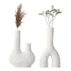 Vases 2Pcs Plant Pot Holder Bunch Storage Desk Decors Planter Ceramic Flower Vase