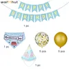 Dog Apparel Warmhut Est Cat Birthday Party Supplies Puppy Pet Bandanas Hat Banner och Balloon Set For Decoration Pink Blue Color