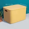 2pcs Desktop Bin with Lid, Sundries Snacks Cosmetics Clothing Toy Organizer Box, Home Organization and Storage Supplies for Kitchen Bathroom Bedroom Living Room
