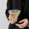 Бокалы для вина Минималистичный Ins Бамбуковая шляпа с вертикальным рисунком Стеклянная чашка Салат Десерт Мороженое Чай с молоком Коктейль Кофе Холодный напиток